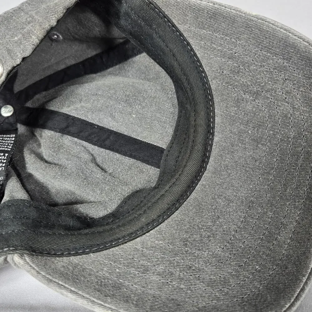 Harley Davidson Hat Gray Strapback Cap Motorcycle Embroidered Distressed Biker - Picture 8 of 8